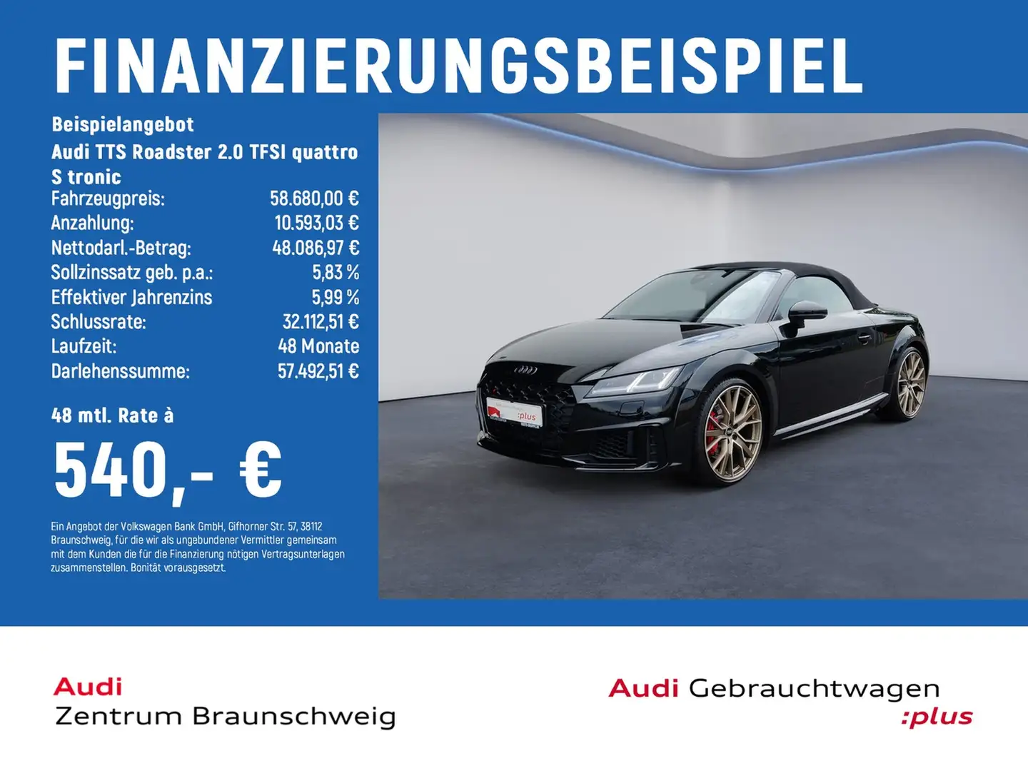 Audi TTS Roadster 2.0 TFSI quattro S tronic B&O+MATRIX-LED Noir - 2