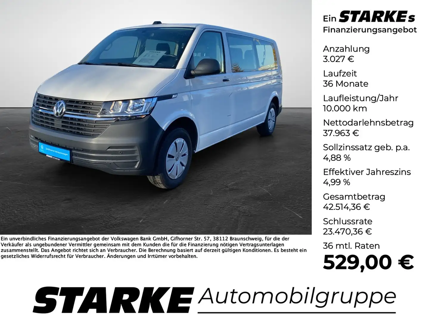 Volkswagen T6 Kombi T6.1 2.0 TDI LR 8-S Blanc - 1