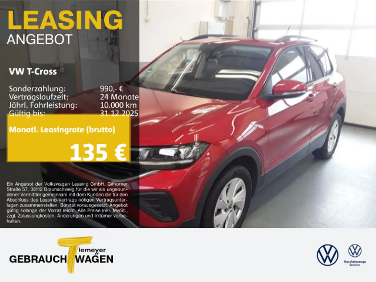Volkswagen T-Cross 1.0 TSI LIFE ACC NAVI LED SITZHZG Rouge - 1