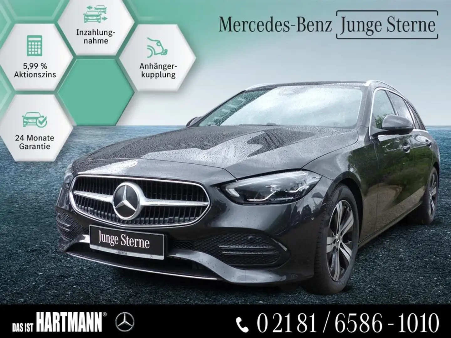 Mercedes-Benz C 180 T AVANTGARDE+AHK+MBUX+RF-KAM+SPGL-PLT+AMBI Grau - 1