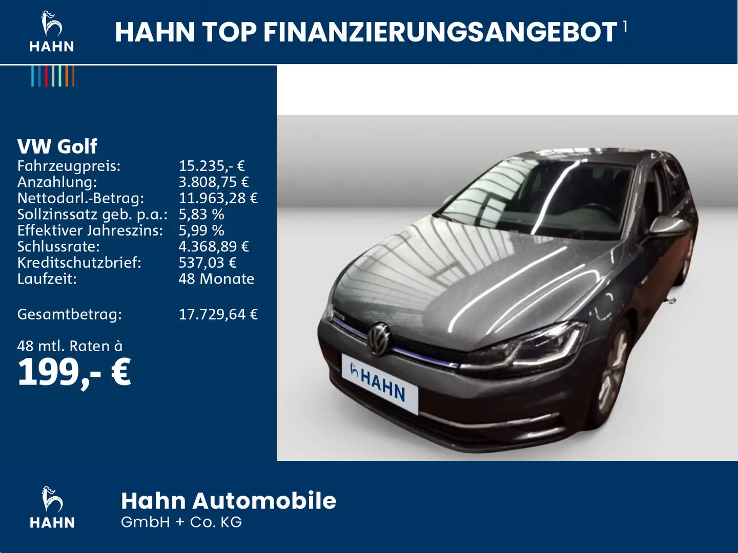 Volkswagen Golf 1.5TSI Highl ACC Climatr PDC Navi Sitzh Gris - 2