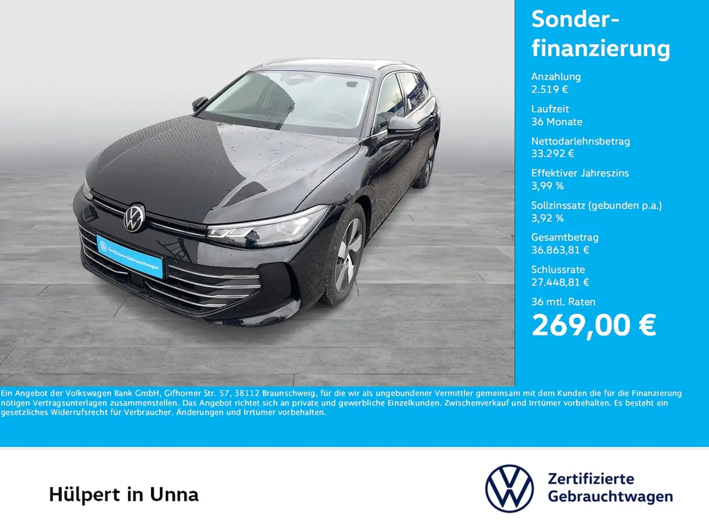 Volkswagen Passat Variant 1.5 HYBRID BUSINESS NEUES MODELL Schwarz - 1