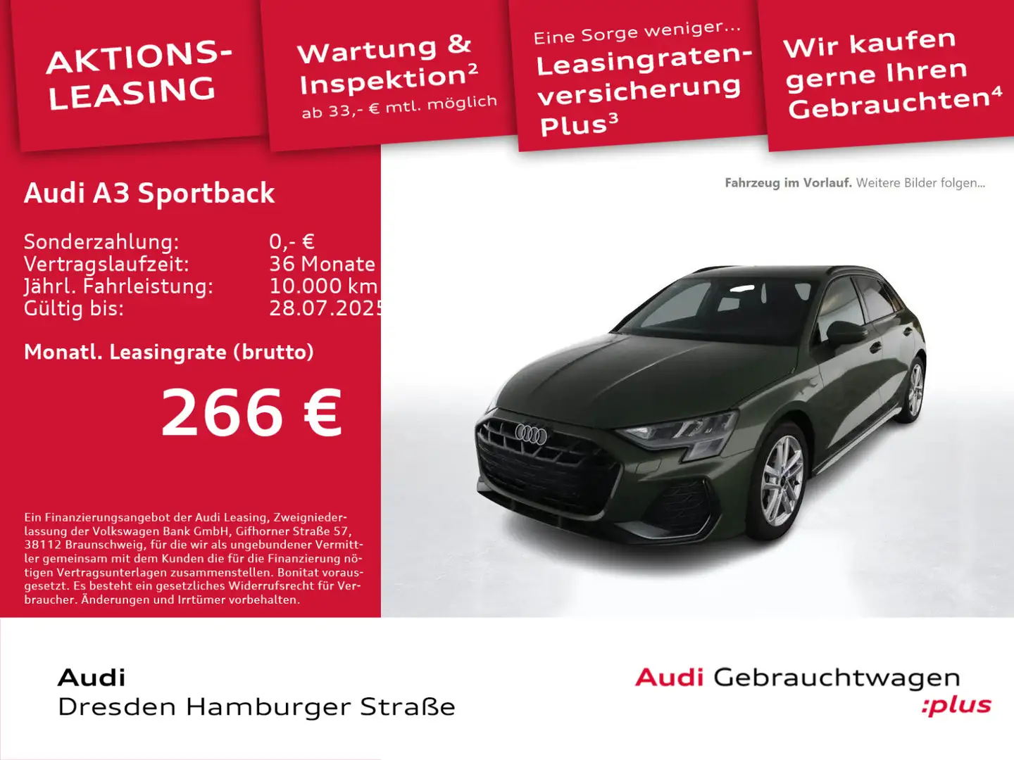 Audi A3 S line 30 TFSI SONOS DAB Grün - 1