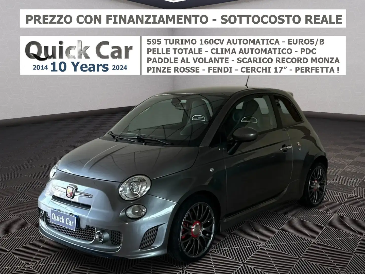 Abarth 595 1.4 16v t-jet turismo 160CV SCARICO RECORD MONZA ! Grigio - 1
