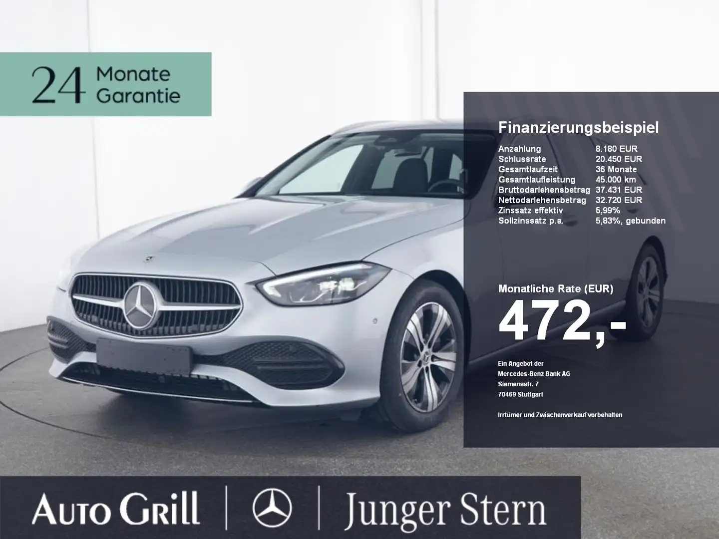 Mercedes-Benz C 220 d T Avantgarde Totw. AHK DistronicVorr Argent - 1
