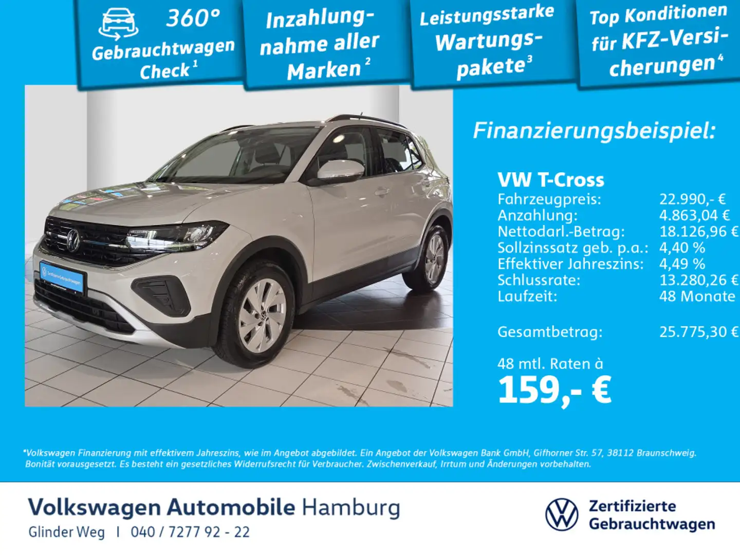 Volkswagen T-Cross 1.0 TSI Life Ganzjahresreifen AppConnect Grau - 1