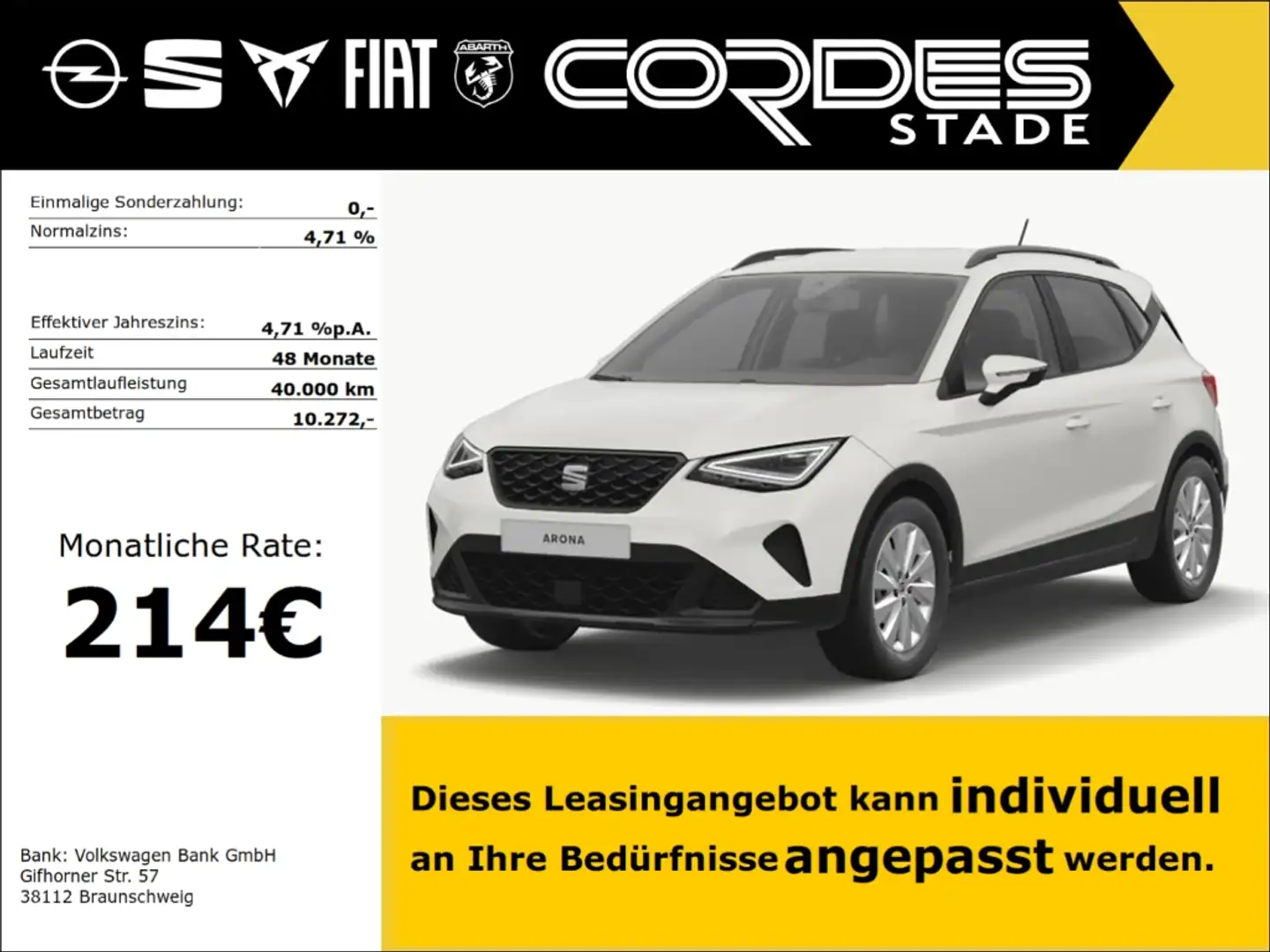 SEAT Arona Road Edition 1.0 TSI Allwetter 214 € ohne Anzahlun Alb - 1