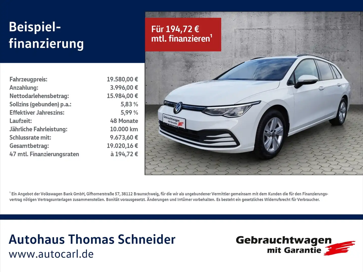 Volkswagen Golf Variant VIII Variant Life 1.5 eTSI DSG BusinessPrem./NAV/ Blanc - 1
