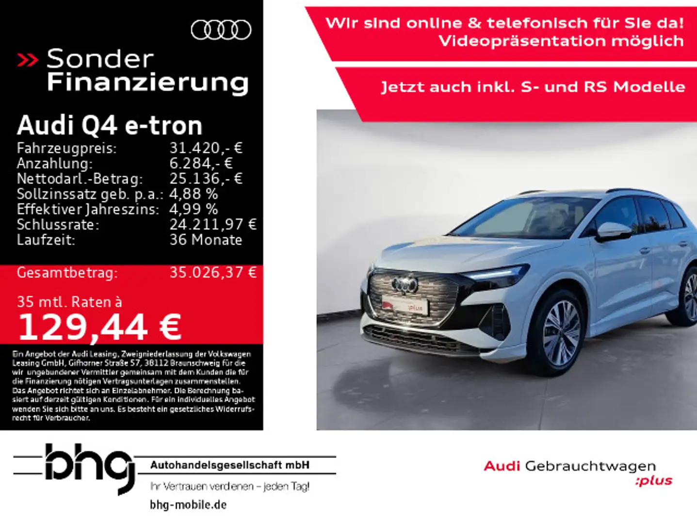 Audi Q4 e-tron 40 Advanced Optik Navi connect ACC 3zK Weiß - 1