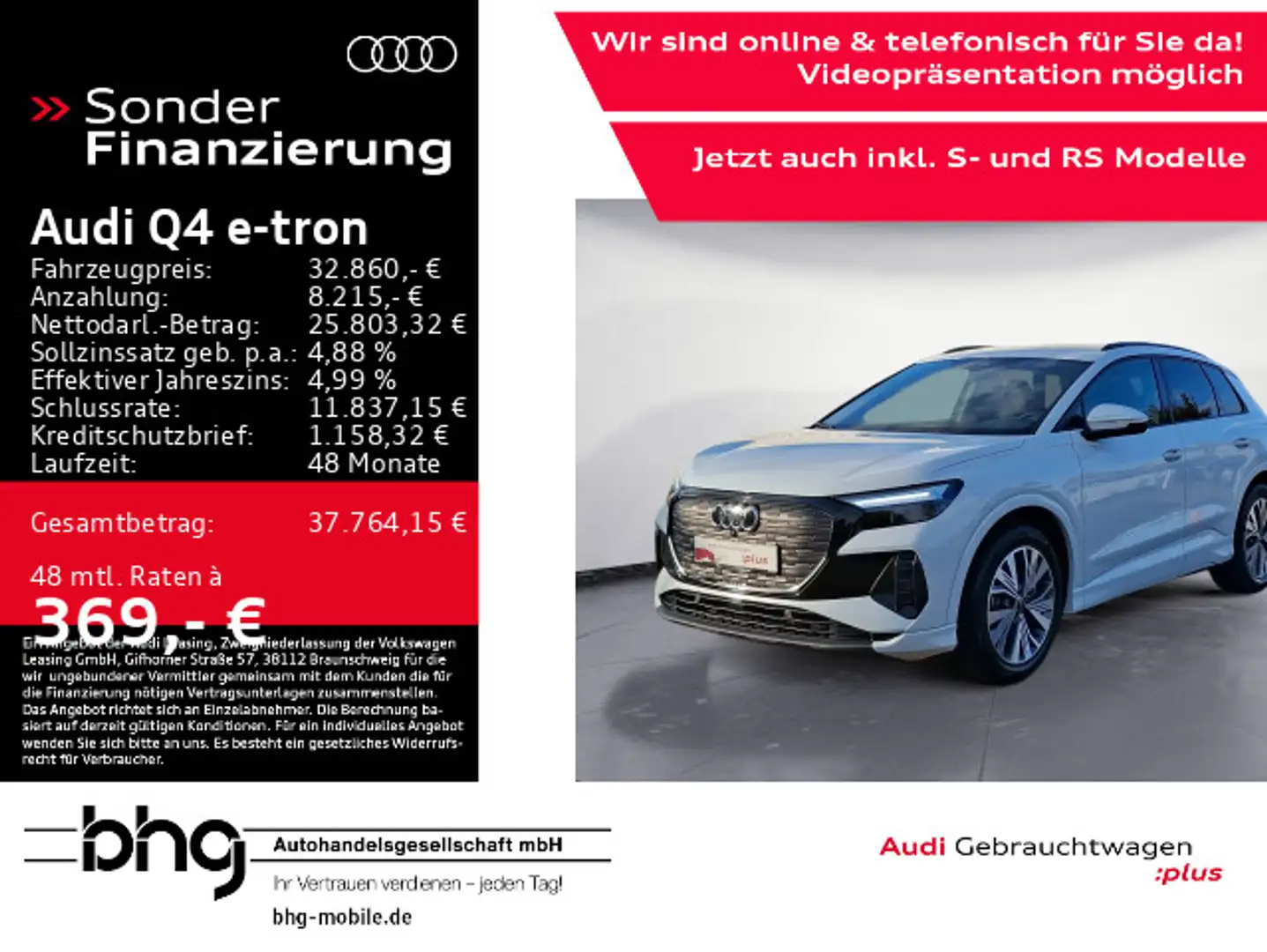 Audi Q4 e-tron 40 Advanced Optik Navi connect ACC 3zK Weiß - 1
