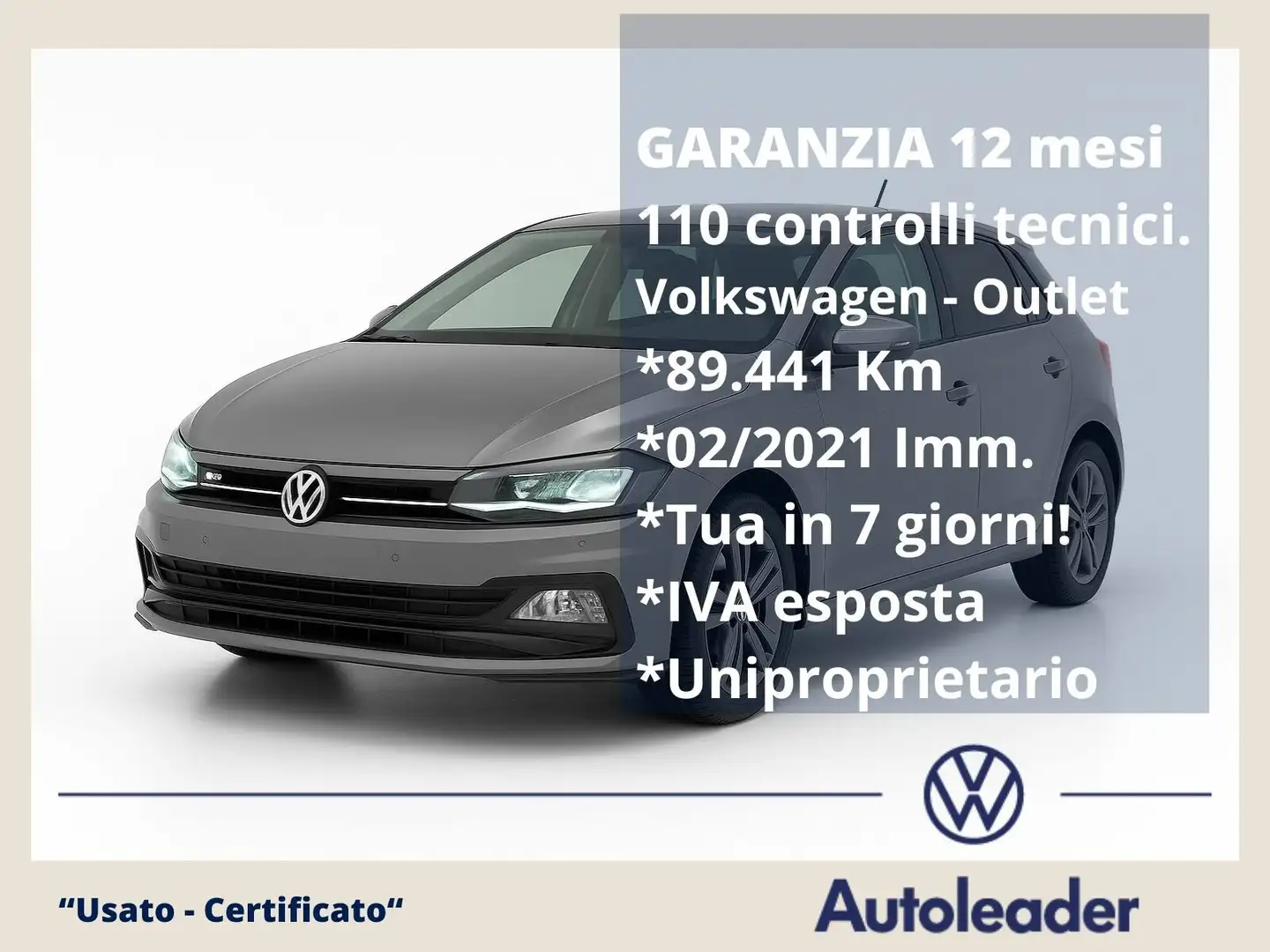 Volkswagen Polo Polo 1.0 TGI 5p. Sport BlueMotion Technology Grigio - 1