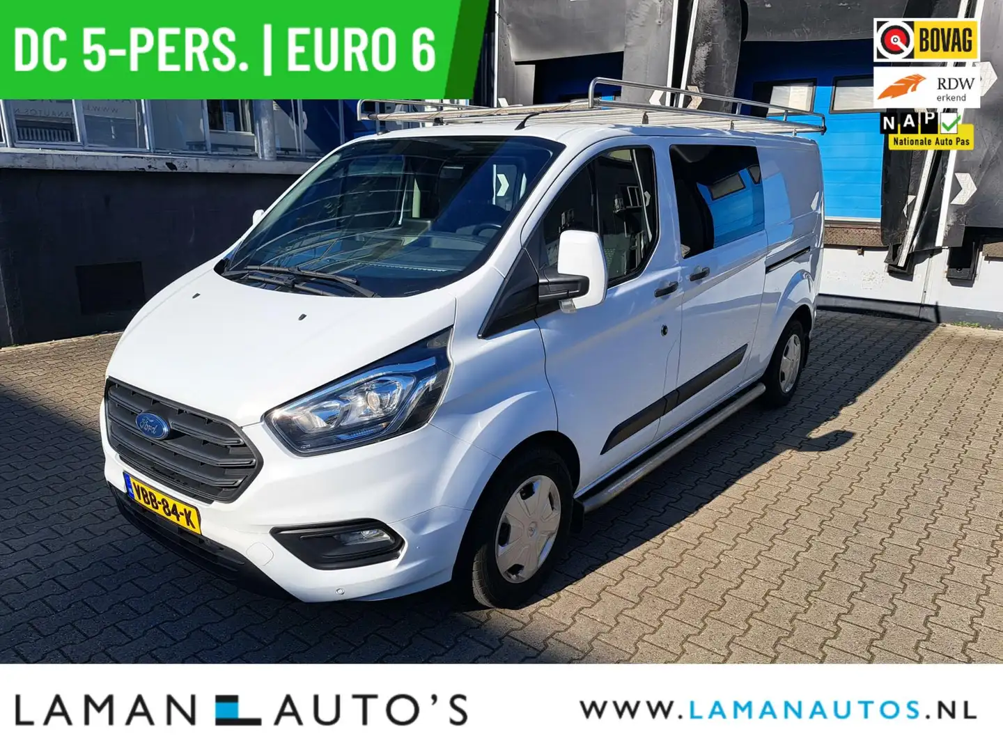 Ford Transit Custom 320 2.0 TDCI 130pk L2H1 DC 5-pers. Trend | Rijklaa Wit - 1