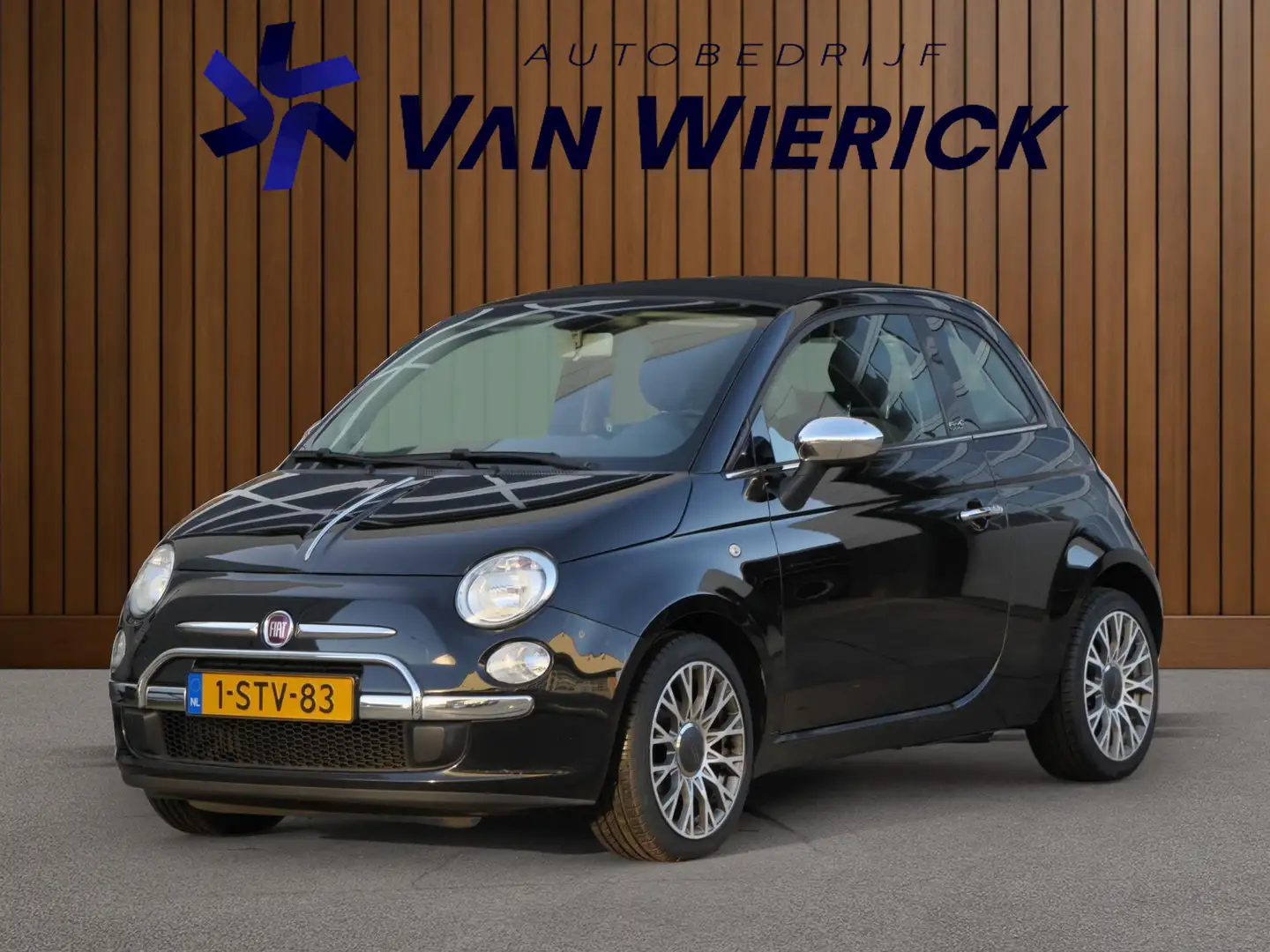 Fiat 500C 0.9 TwinAir Lounge Cabrio 86PK | Half leer/stof | Zwart - 1