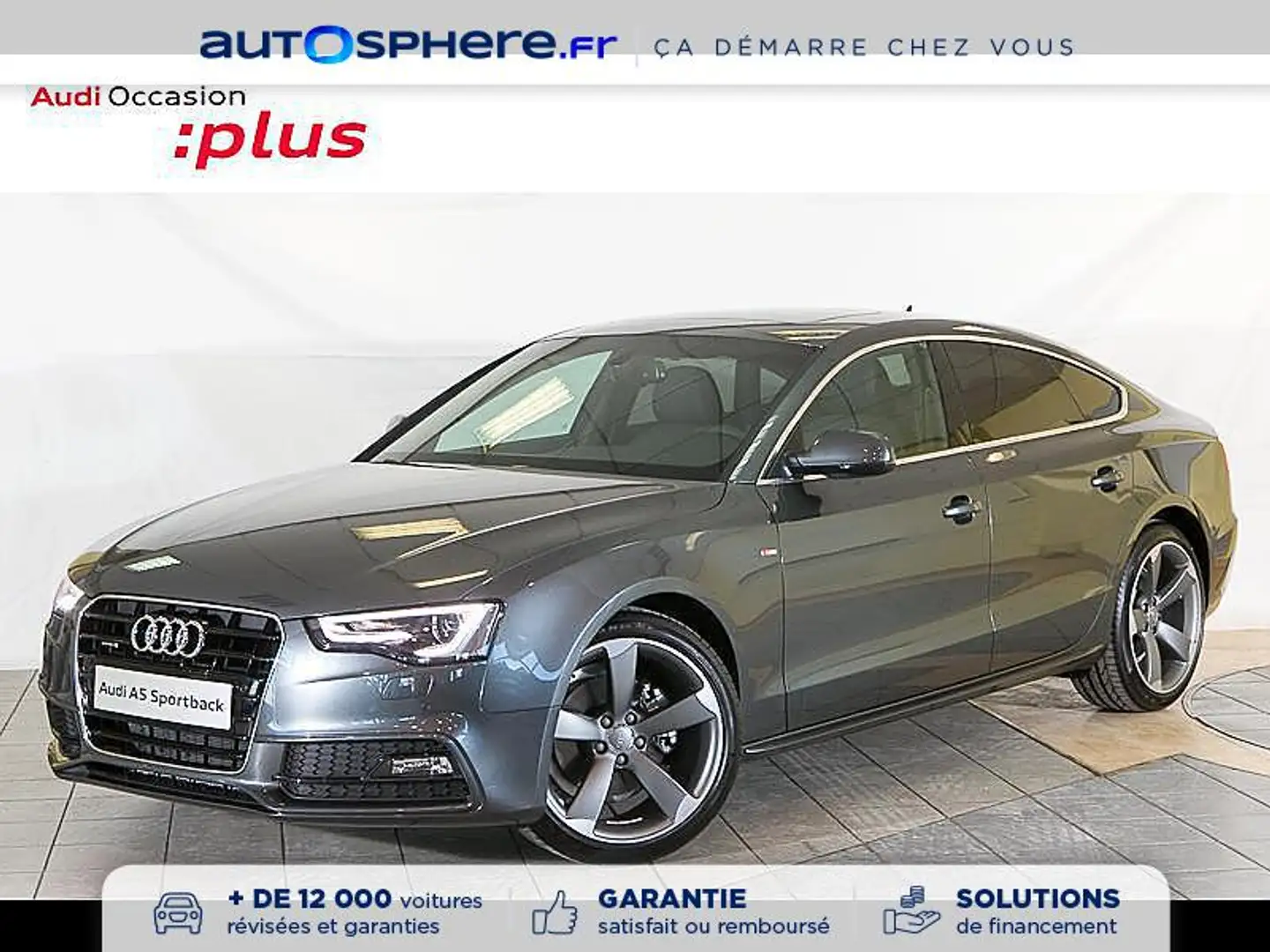 Audi A5 SPORTBACK 2.0 TDI 190ch clean diesel S line quatt Gris - 1
