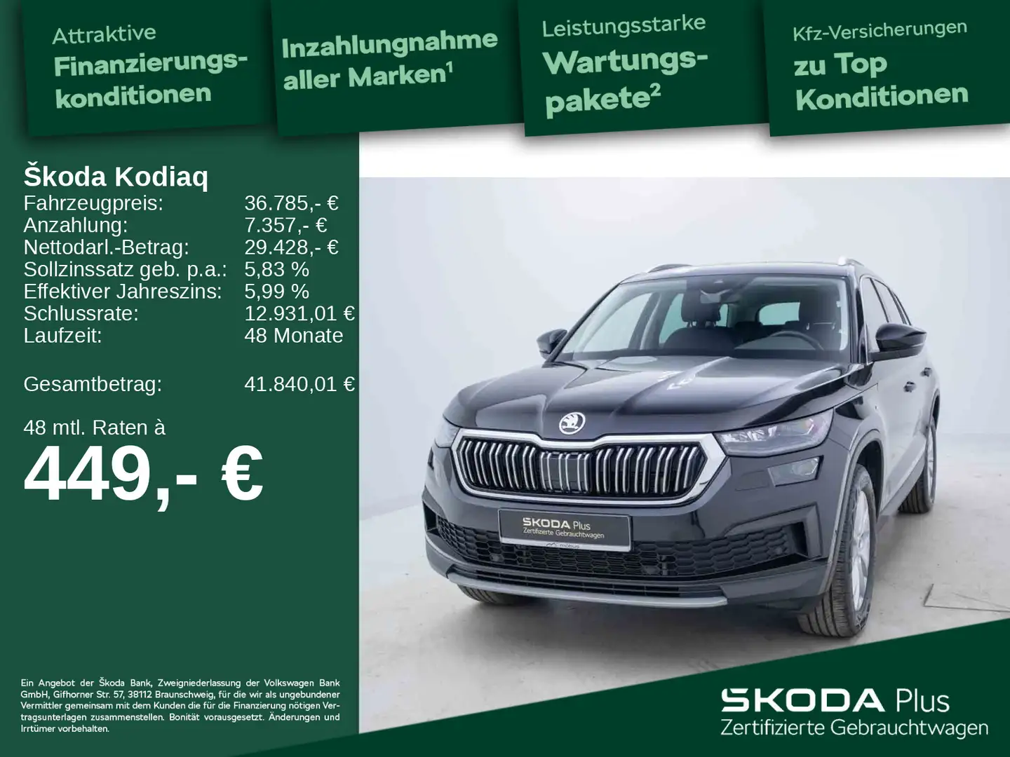 Skoda Kodiaq 2.0 TSI Style 4x4*360*APP*AMBI*ACC*MATRIX Schwarz - 1