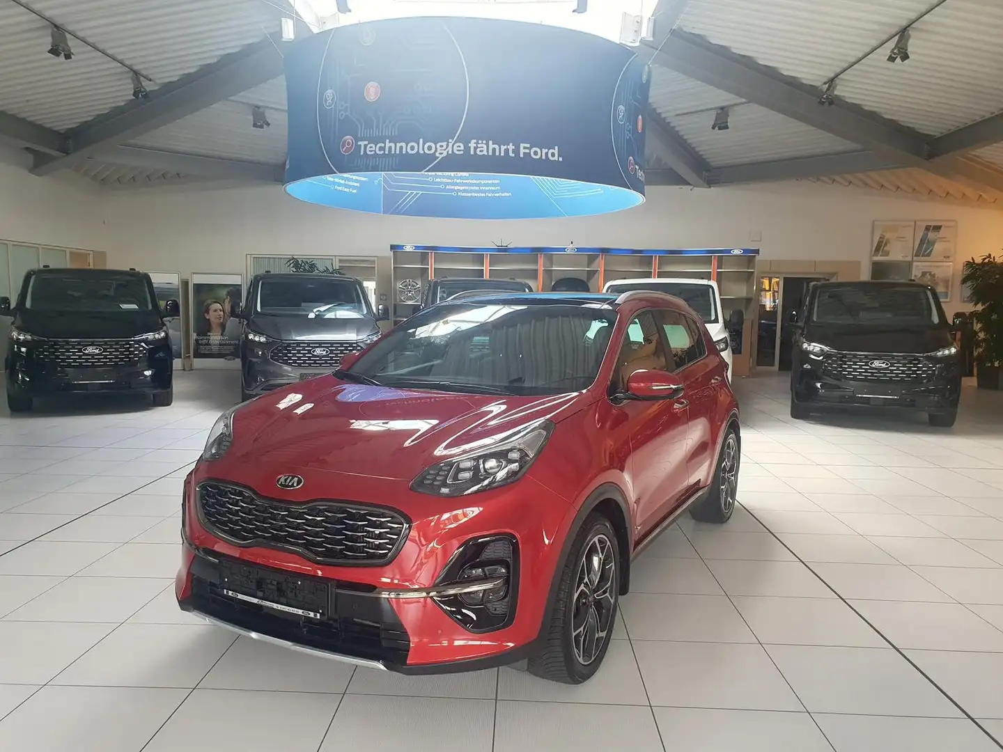 Kia Sportage GT-Line 4WD 2.0 Diesel AHK PANORAMA LEDER LED TOT Rood - 1