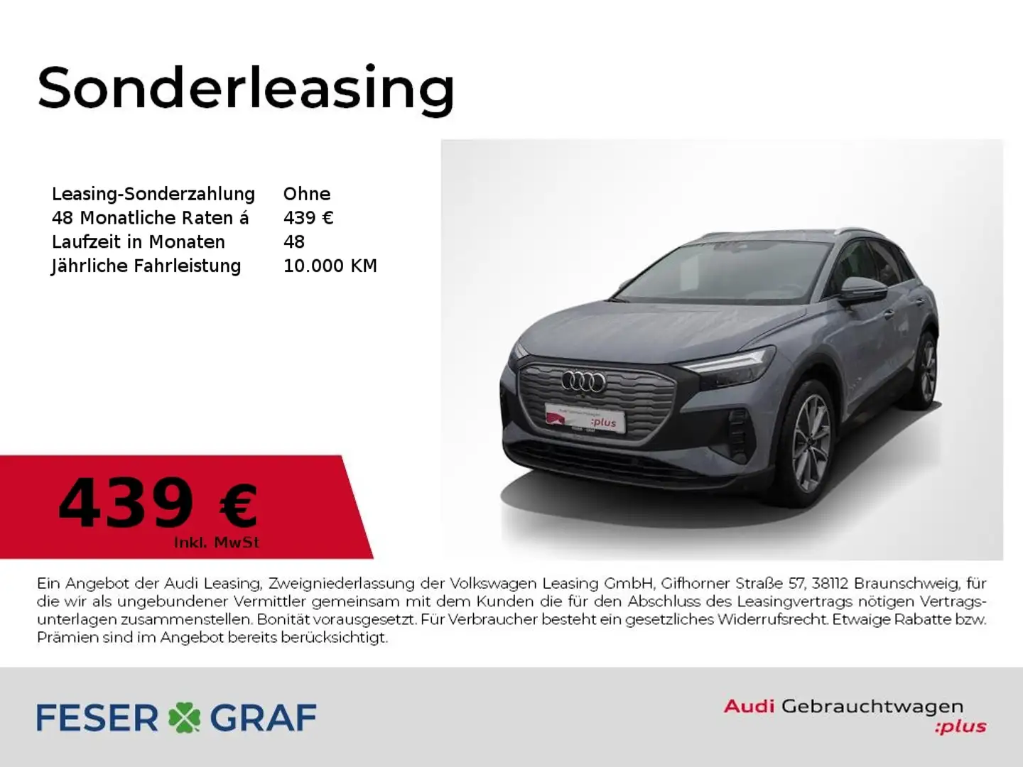 Audi Q4 e-tron 45 e-tron /LED/AHK/PDC+/Sportsitze/20" Grau - 1