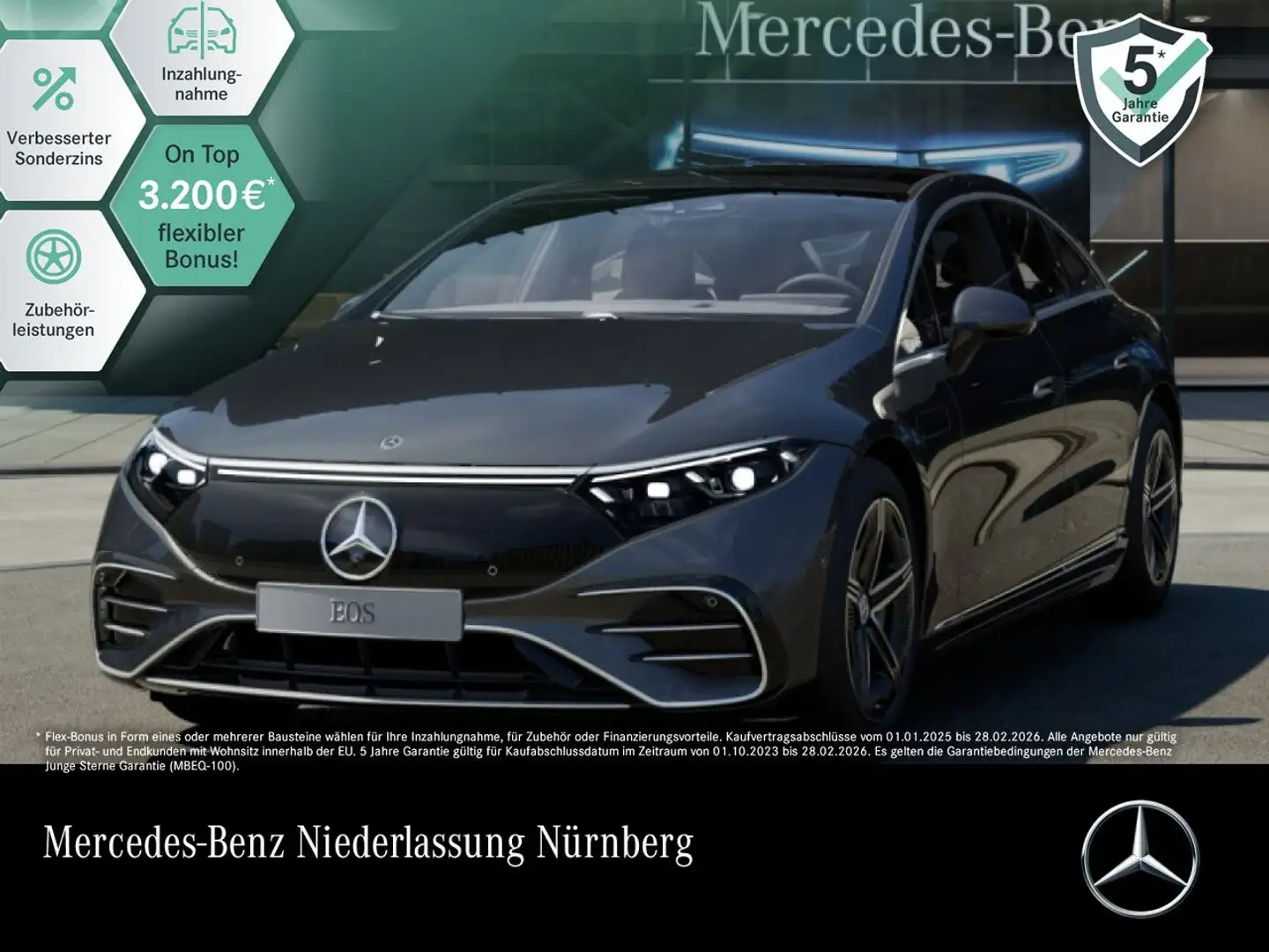 Mercedes-Benz EQS 450 AMG Fahrass WideScreen Pano Burmester HUD Gris - 1