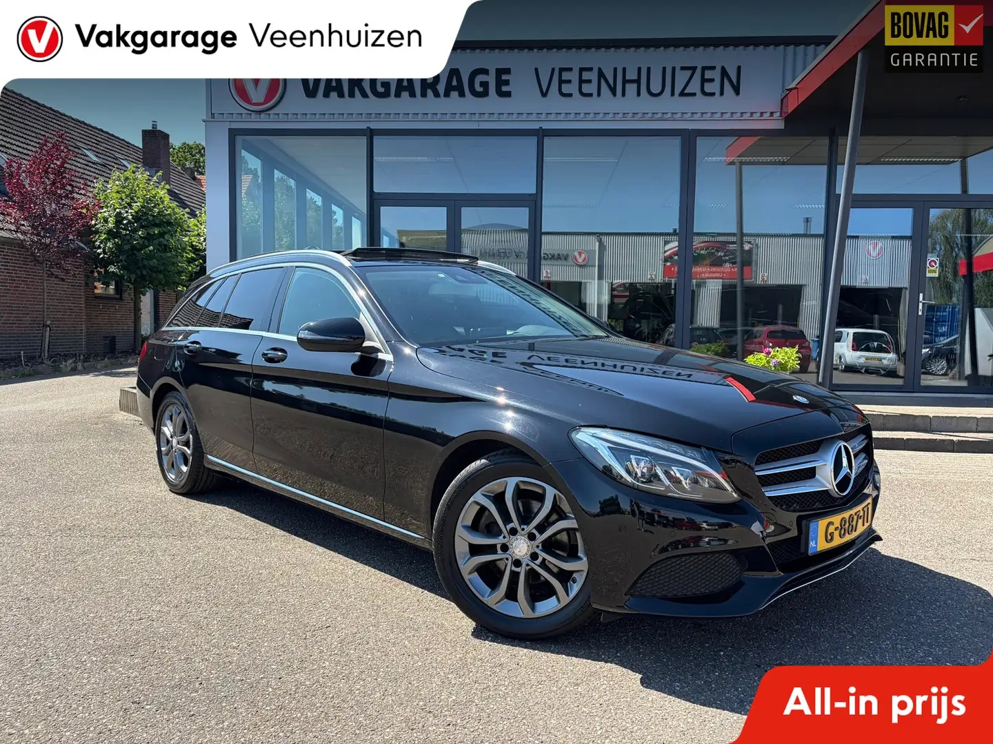 Mercedes-Benz C 180 Estate Prestige|Rijklaar prijs|Pano dak|Elek. stoe Zwart - 1