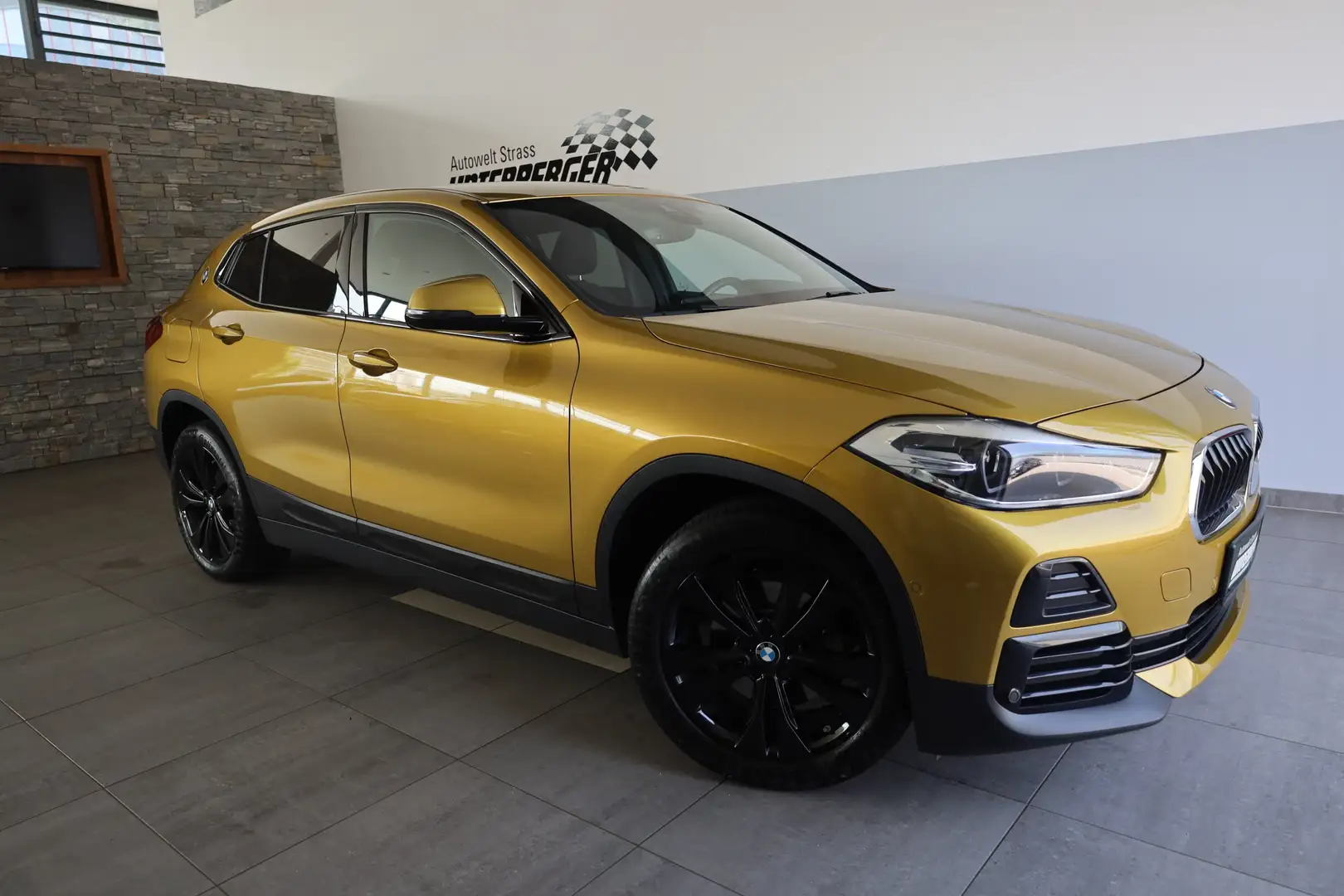 BMW X2 xDrive18d DAB LED Navi Tempomat AHK schw. Geel - 1