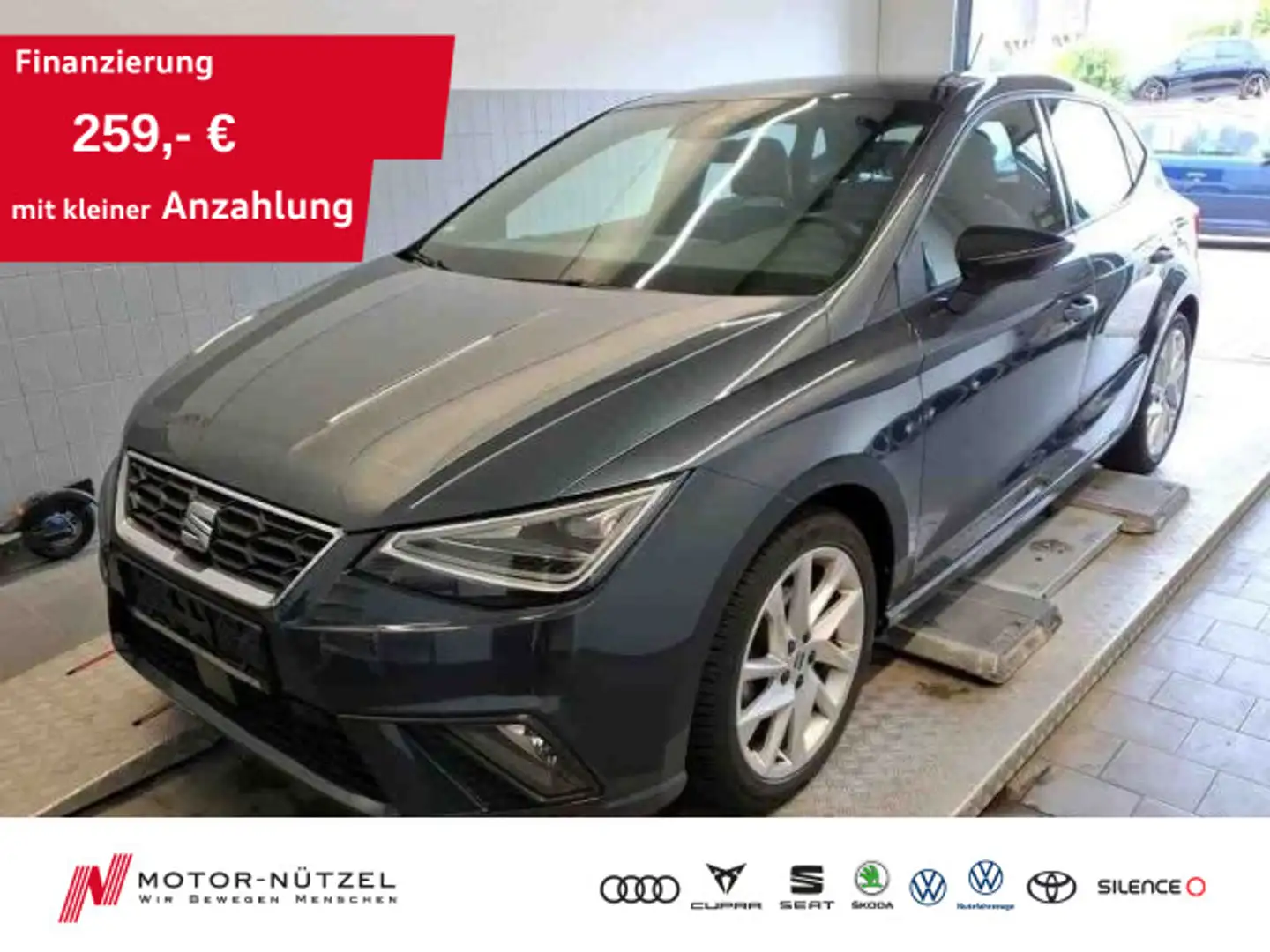 SEAT Ibiza 1.0 TSI FR-LINE LED+NAVI+ACC+SHZ+RFK+PANO Grau - 1