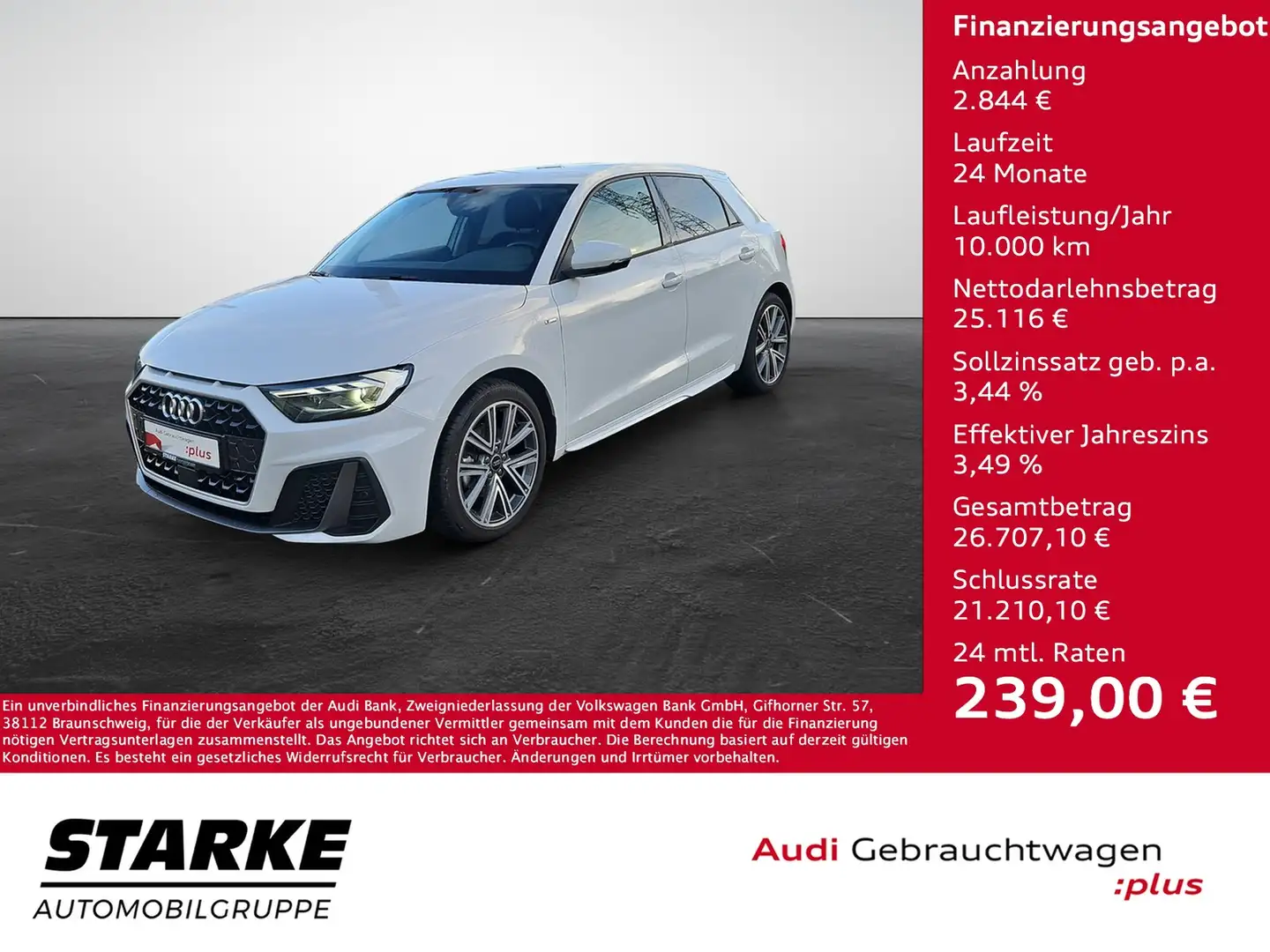 Audi A1 Sportback 30 TFSI S tronic S line NaviPlus LED ... Weiß - 1