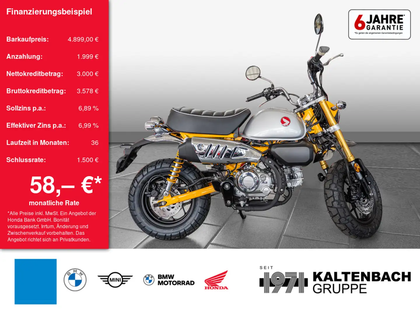 Honda Monkey 125 LED SCHEINWERFER Gelb - 1