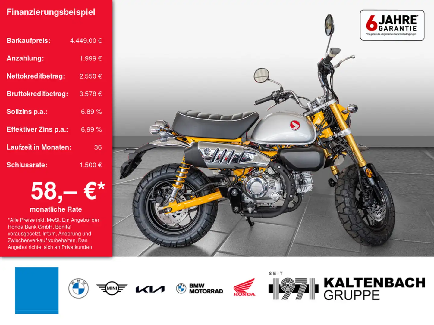 Honda Monkey 125 LED SCHEINWERFER Jaune - 1
