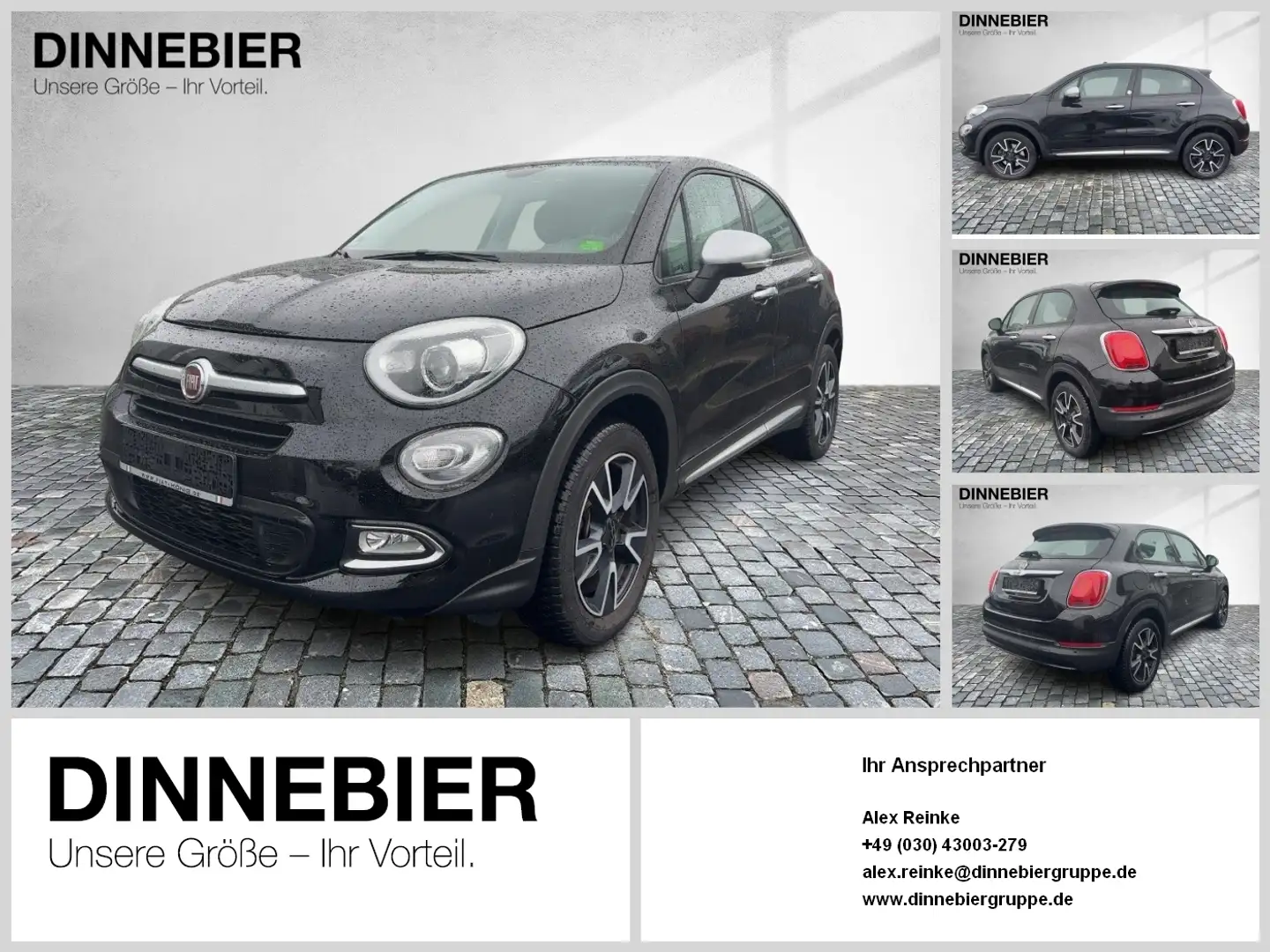 Fiat 500X SHZ+PDC+NAVI Zwart - 1