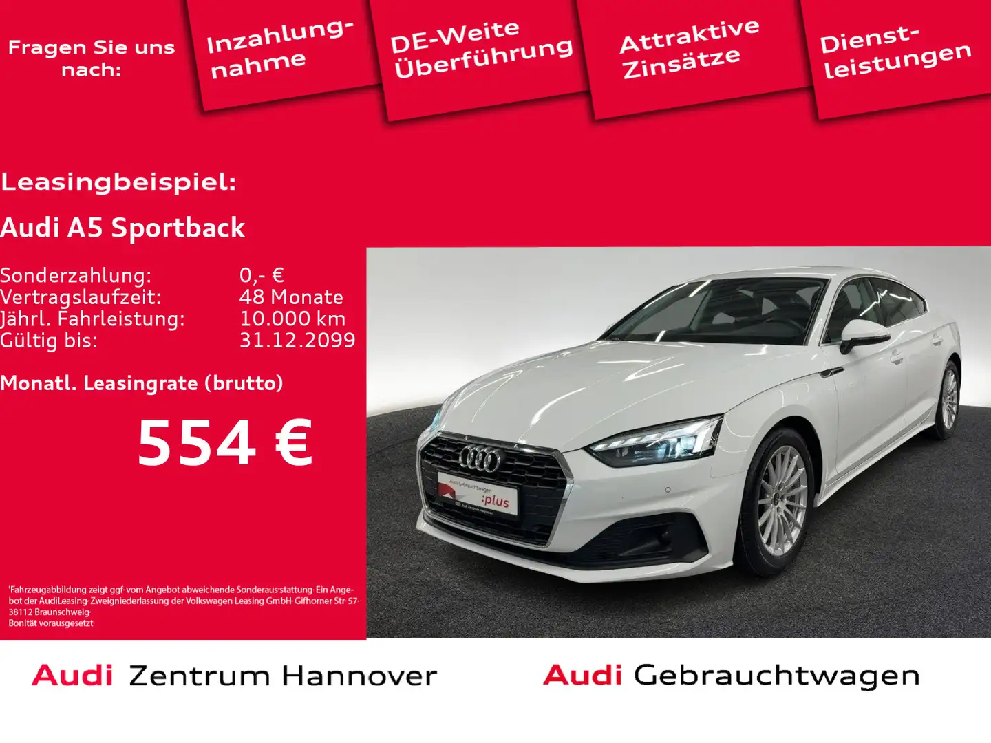 Audi A5 40 TDI Matrix Kamera ACC Blanc - 1