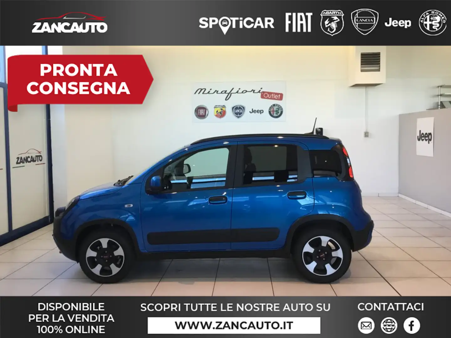 Fiat Panda Panda Cross 1.0 FireFly S&S Hybrid MY24 STK Bleu - 1