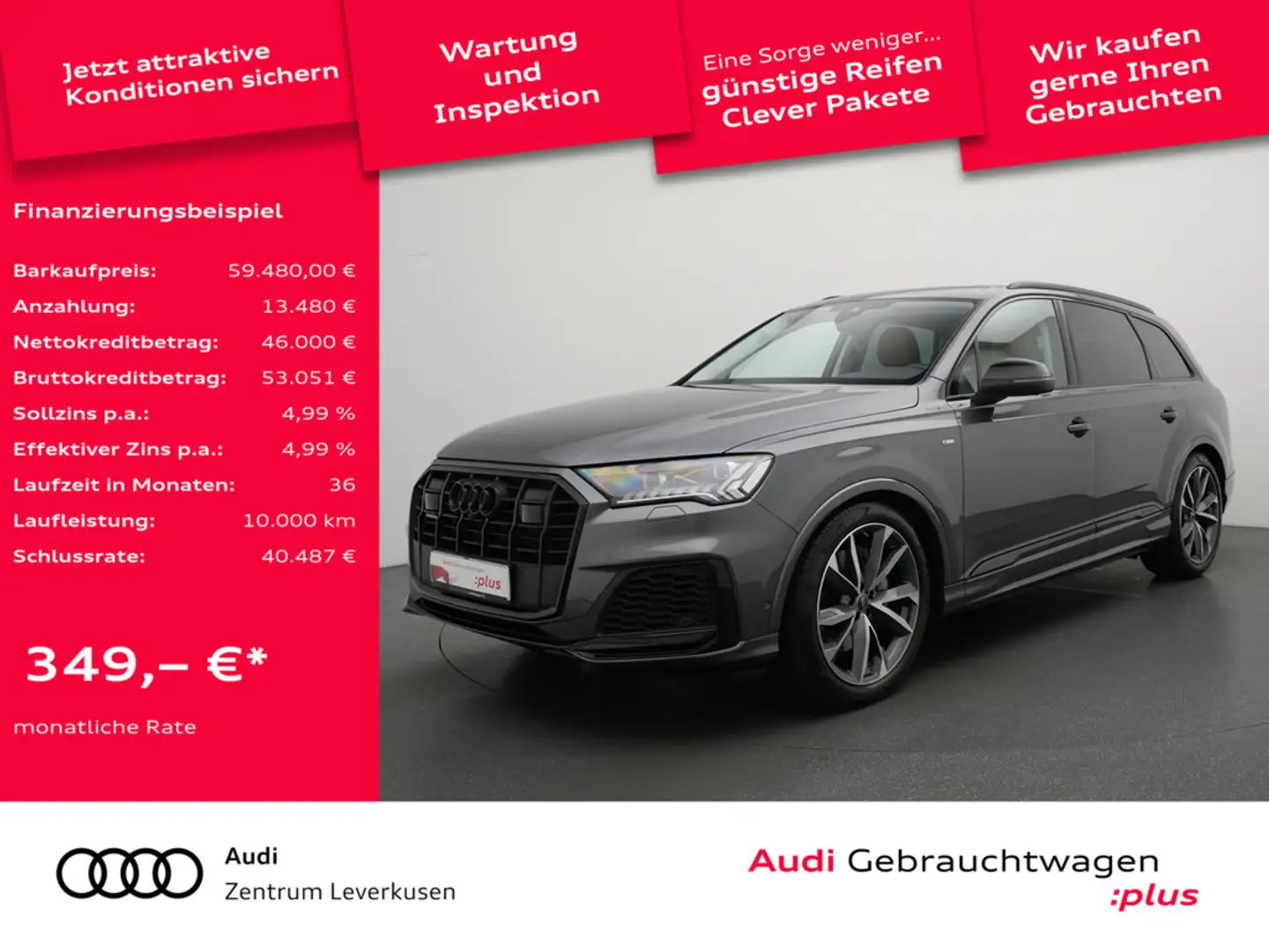 Audi Q7 S line LEDER KAM 360° ACC MASSAGE NAVI VIRT Schwarz - 1