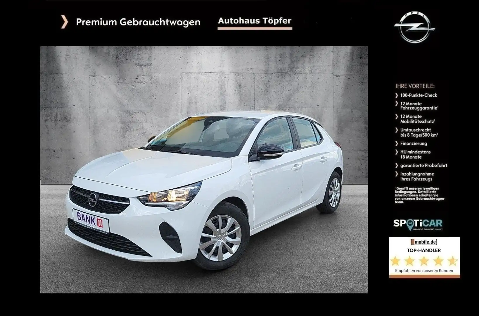 Opel Corsa F Sondermodell "Edition" 1-Hand/Navi/DAB Weiß - 1