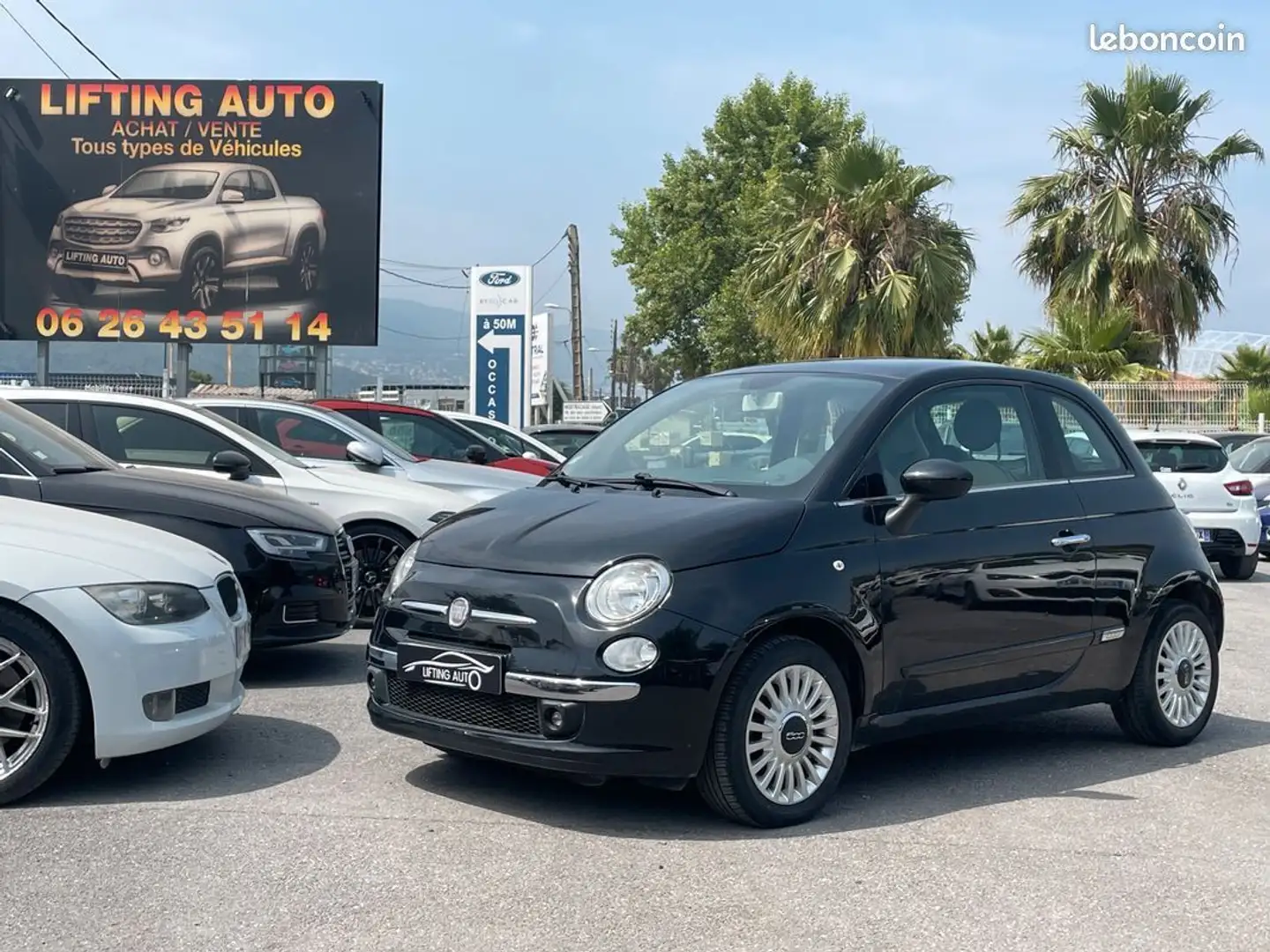 Fiat 500 1.2 69ch Lounge Noir - 1