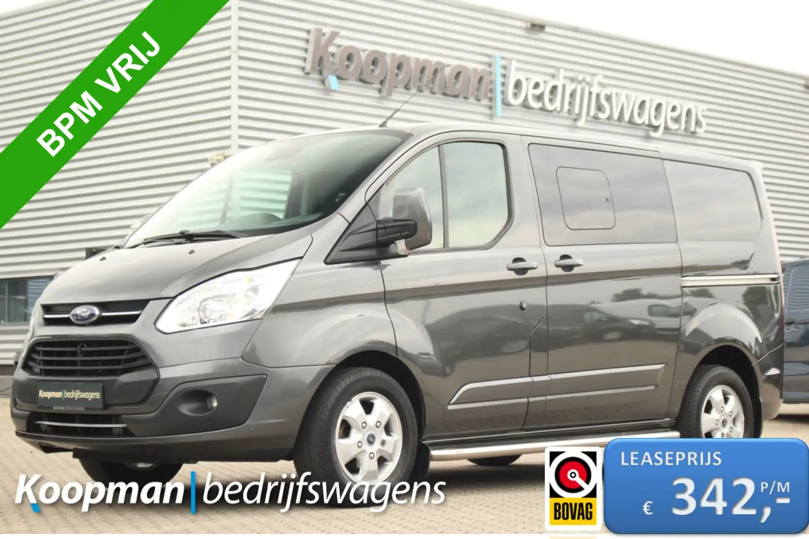 Ford Transit Custom 290 2.0TDCI 170pk L1H1 Limited DC | Leder | L+R Zi Grijs - 1