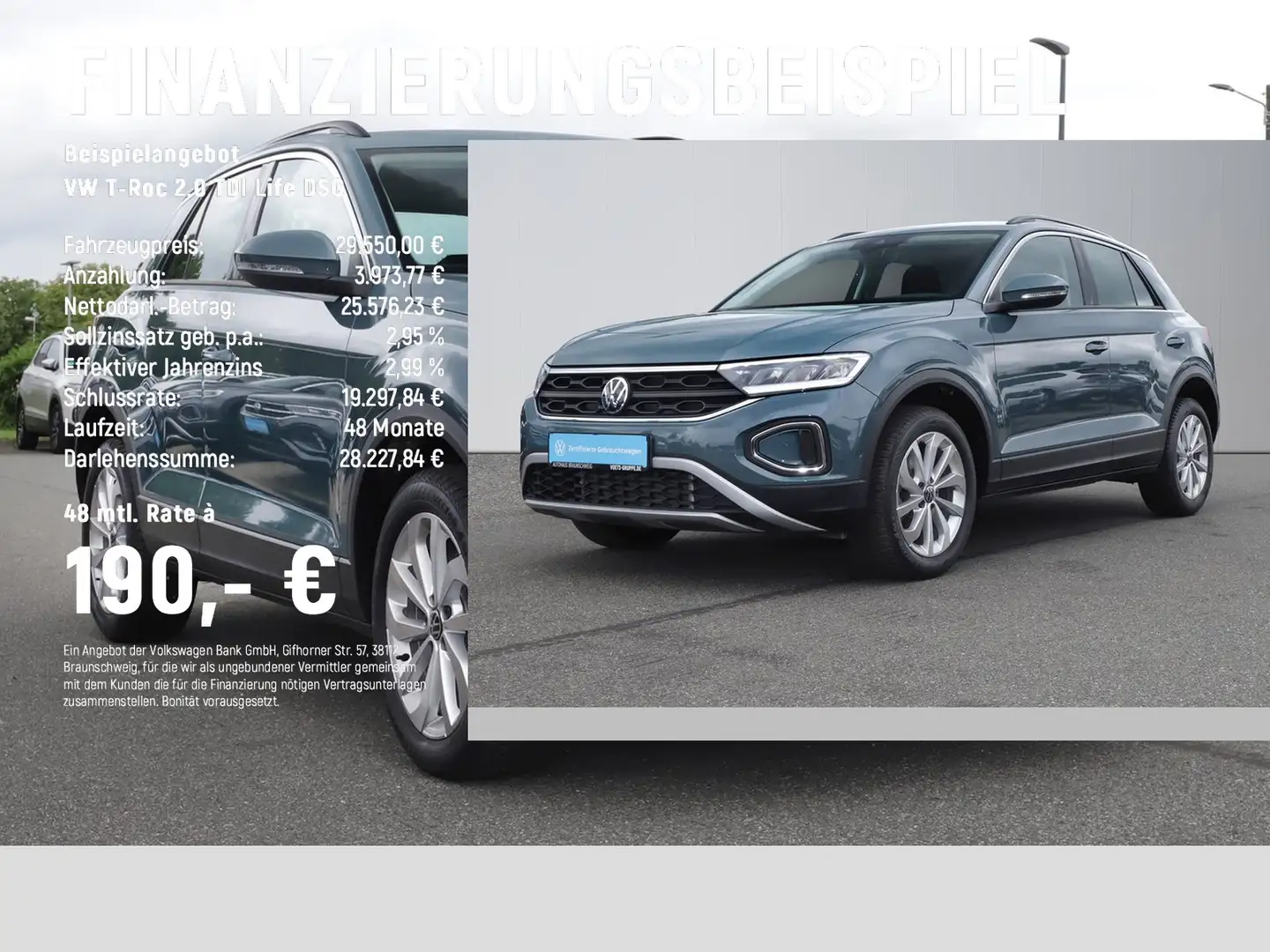 Volkswagen T-Roc 2.0 TDI Life DSG BEATS+LED+NAVI+PDC+ACC Noir - 2