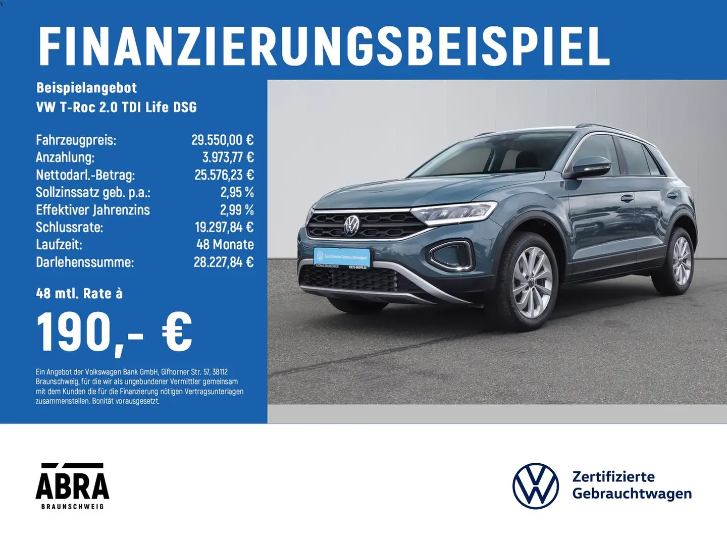 Volkswagen T-Roc 2.0 TDI Life DSG BEATS+LED+NAVI+PDC+ACC Noir - 2