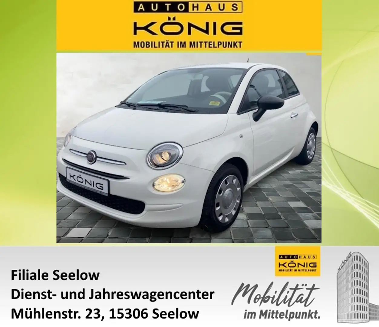 Fiat 500 Hatchback MY23 1.0 GSE Hybrid 51 kW Weiß - 1