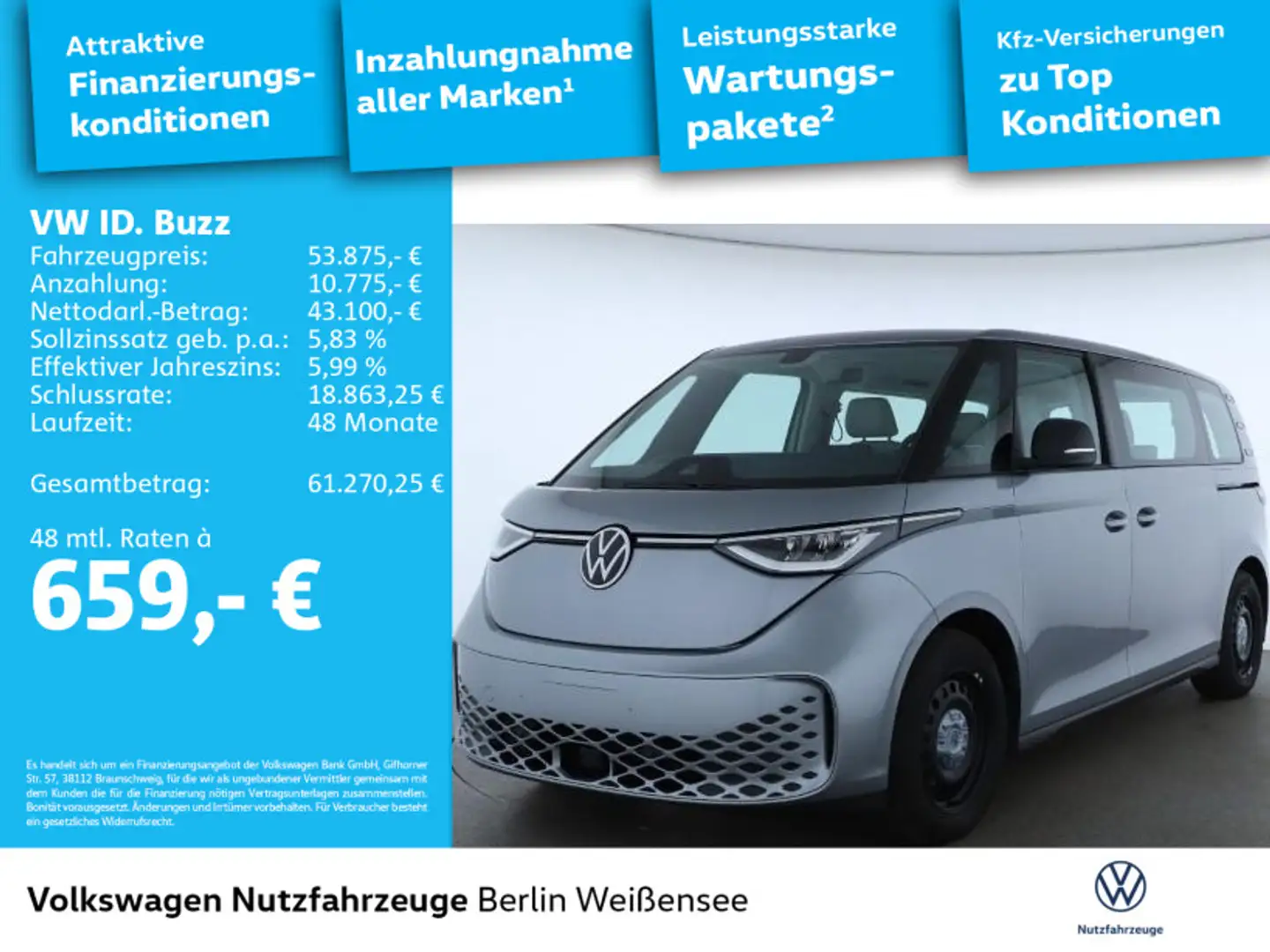 Volkswagen ID. Buzz ID.Buzz Pro LR*AHK*PDC*MASSAGE*LANE*MFL*LHZ* Silber - 2