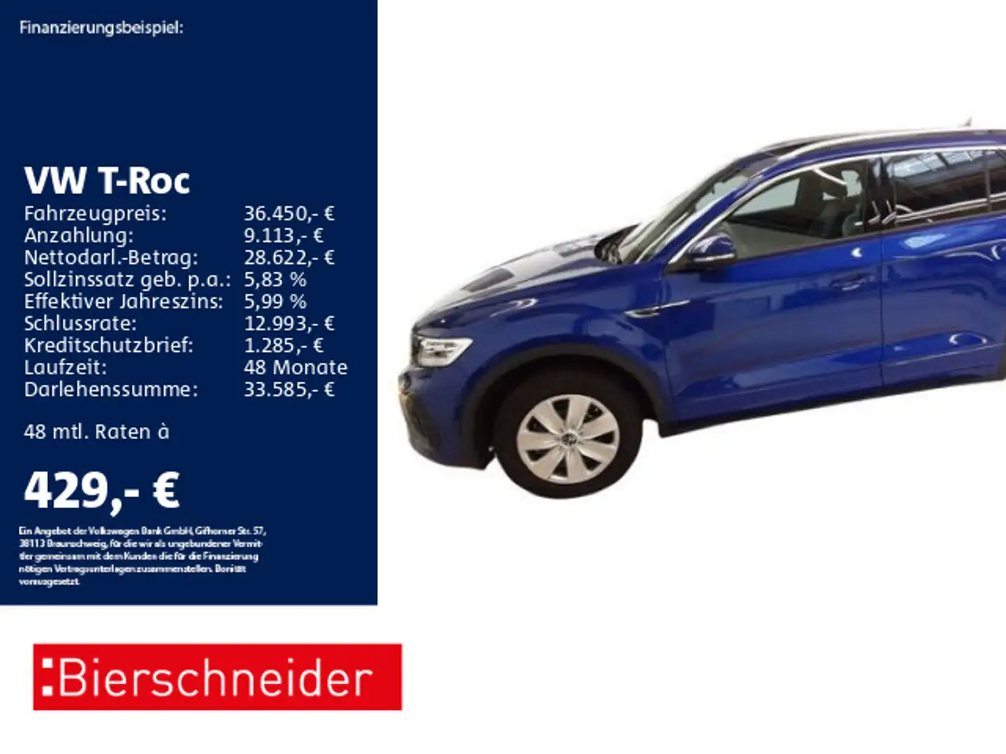Volkswagen T-Roc 2.0 TDI DSG R-Line AHK PANO MATRIX STAND Blau - 1