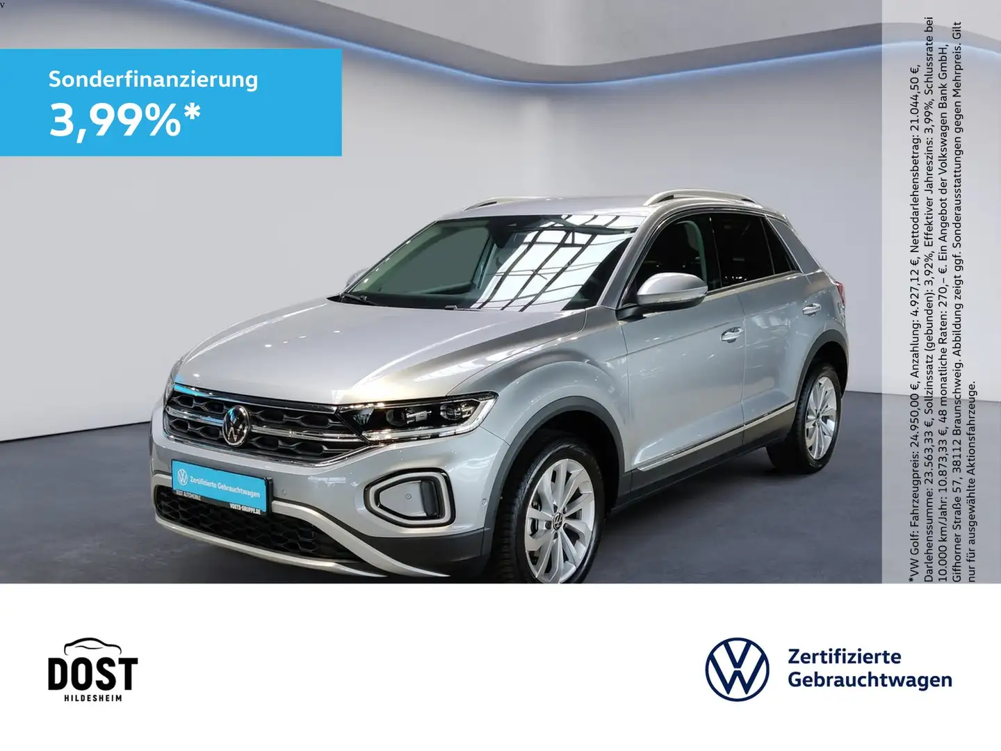 Volkswagen T-Roc Style 1.5 TSI DSG Style ACC+DAB+LED+NAVI Silber - 1