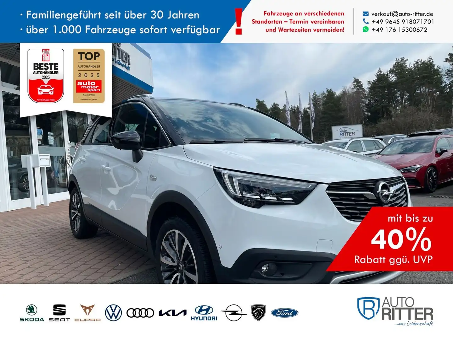 Opel Crossland X 1.2 Turbo Automatik Head-up-Displ... Weiß - 1