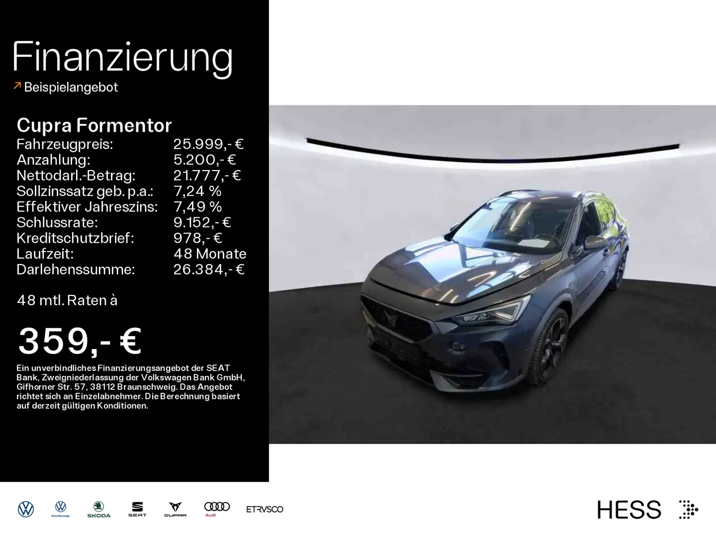 CUPRA Formentor 1.4 e-Hybrid VZ*LED*KAMERA*NAVI*KLIMA* Grau - 1