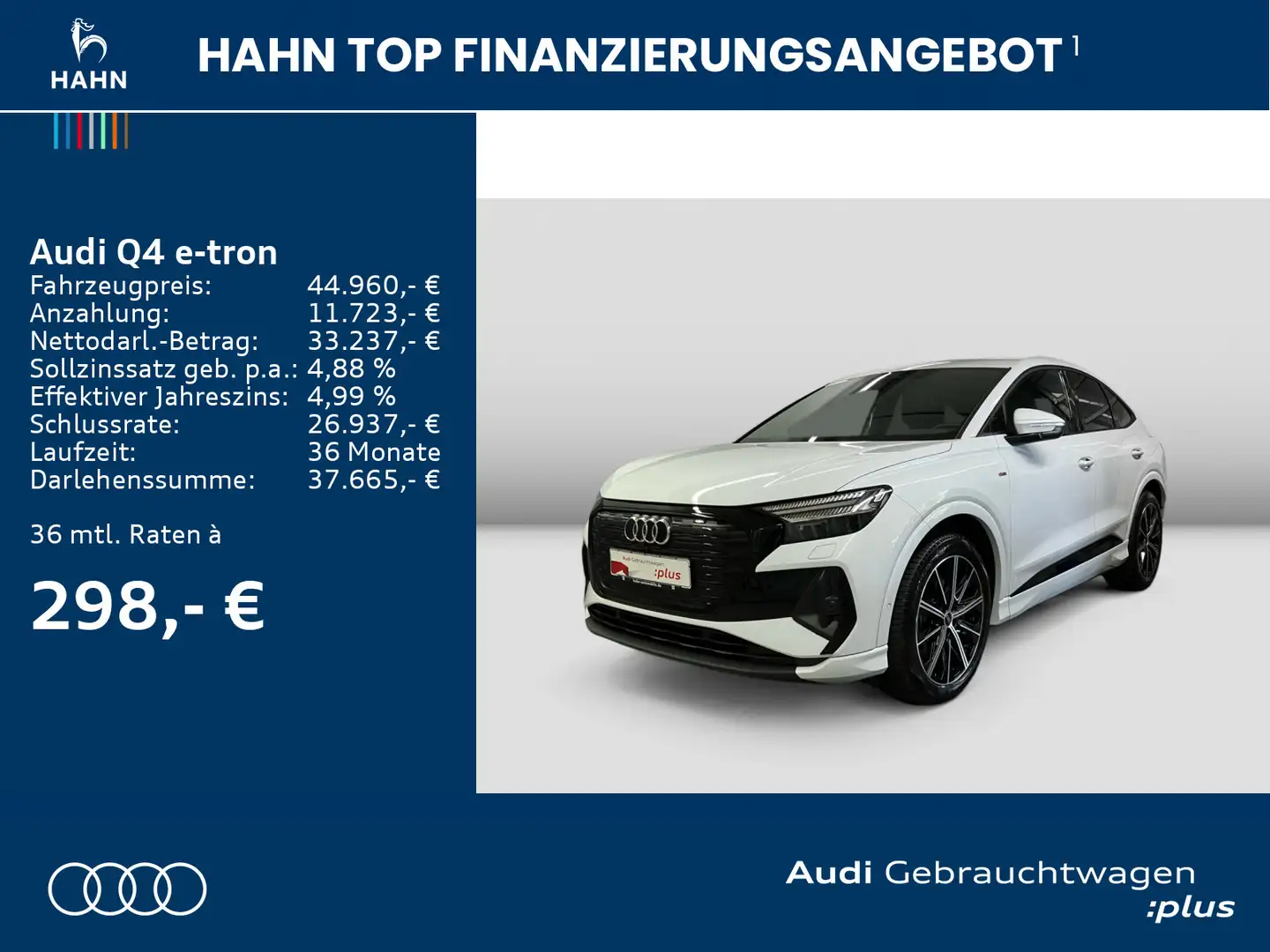 Audi Q4 e-tron 50 Sportback quattro S line AHK Matrix Weiß - 2