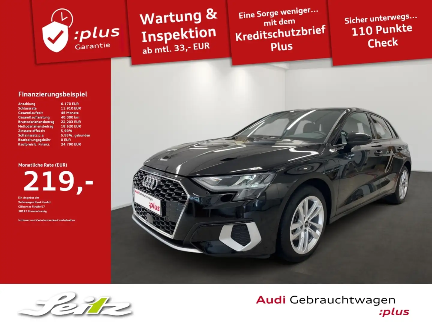 Audi A3 Sportback 40 TFSI e advanced *LED*NAVI*KAMERA* Negro - 1