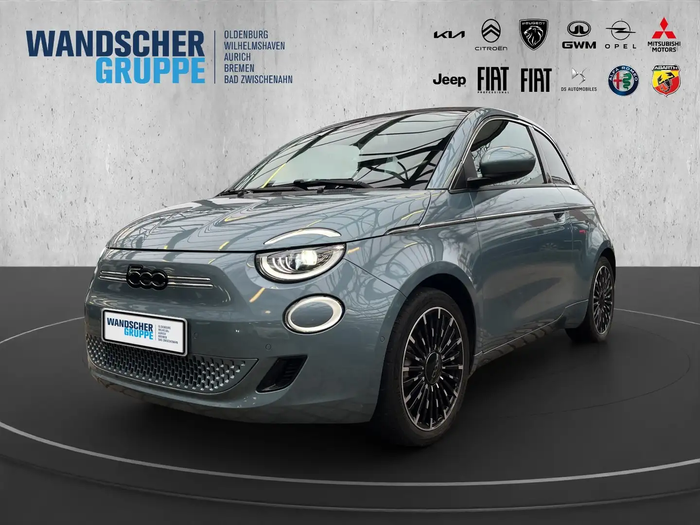 Fiat 500e Cabrio La Prima 42 kWh Navi+RFK+SHZ+Carplay Blau - 1