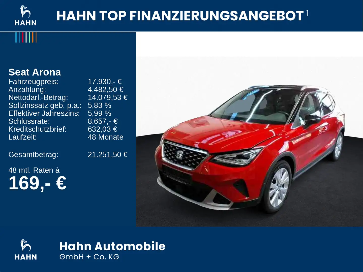 SEAT Arona 1.0 TSI Xperience AHK Cam LED Navi Parklen Rot - 2