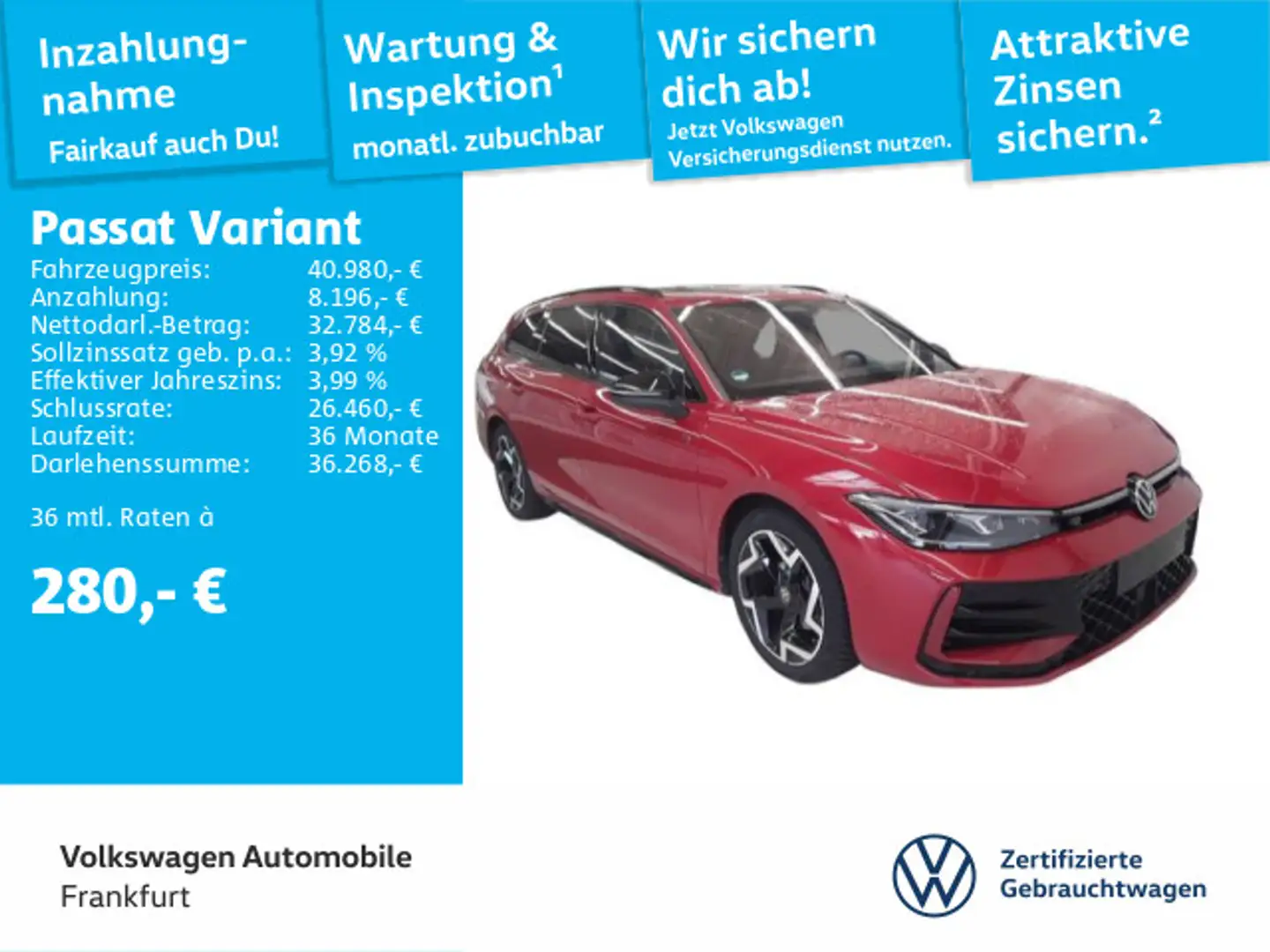 Volkswagen Passat Variant 2.0 TDI DSG R-Line Navi IQ.Light Rot - 1