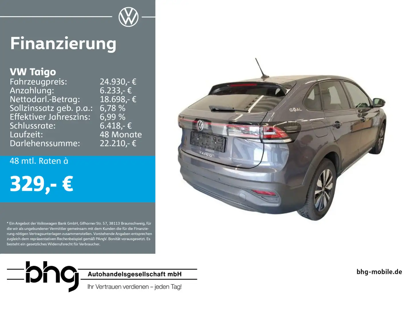 Volkswagen Taigo 1.0 TSI OPF DSG Goal Grau - 1