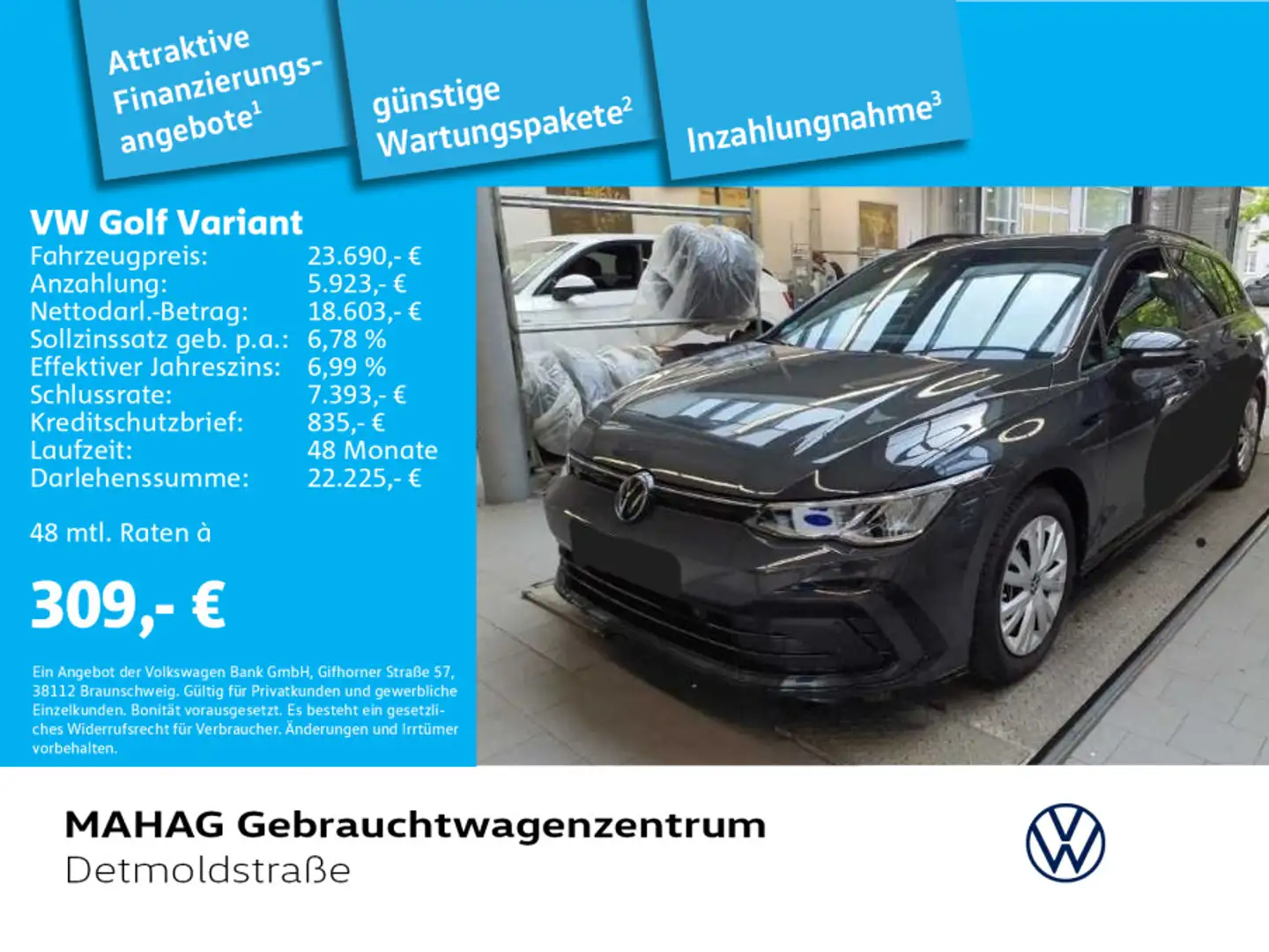 Volkswagen Golf Variant Golf VIII Variant 1.5 TSI R-Line AHK Navi LED Tr Grau - 1